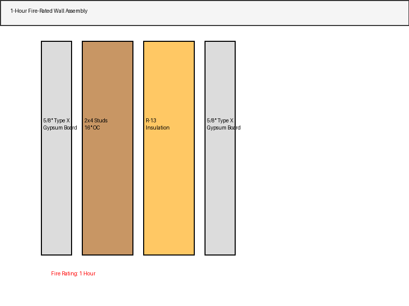 1-Hour Fire-Rated Wall Assembly